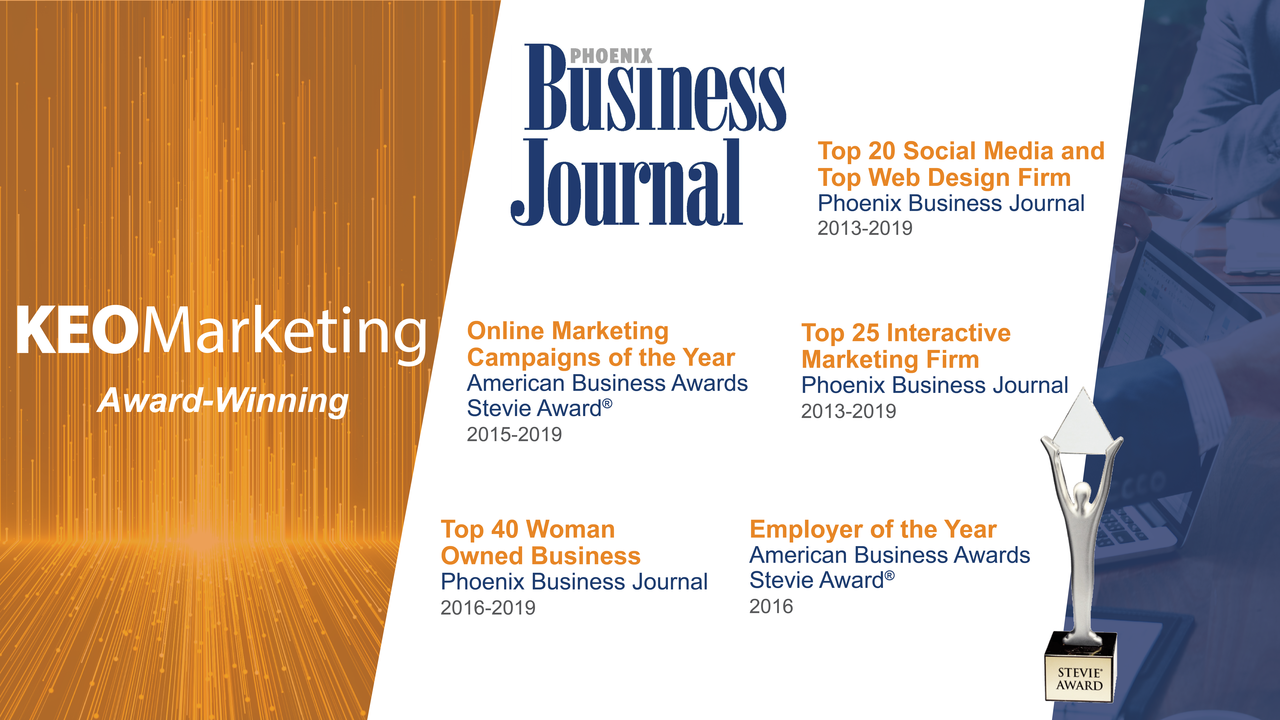 B2B Marketing Agency, KEO Marketing, Recognized as a Top Social Media Marketing & Web Design Firm by Phoenix Business Journal